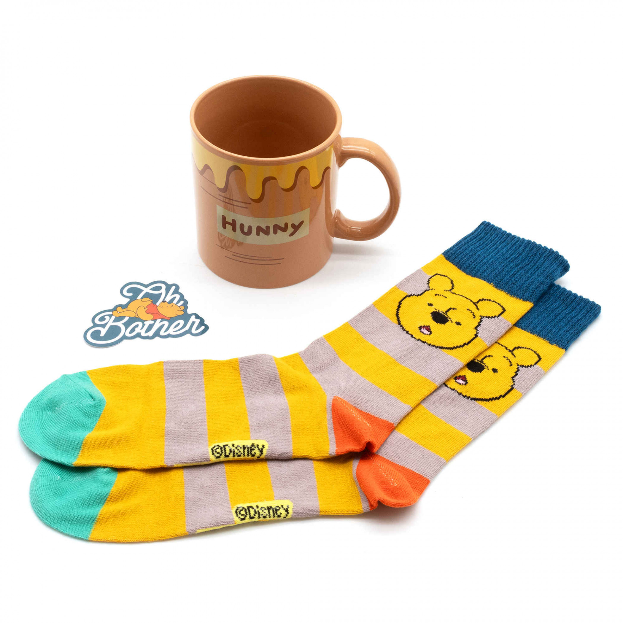 Winnie The Pooh 3-Piece Sock in a Mug Gift Set with Sticker